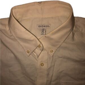 George Men's Classic Dress Shirt Long Sleeve Size XL Chest 46-48 White